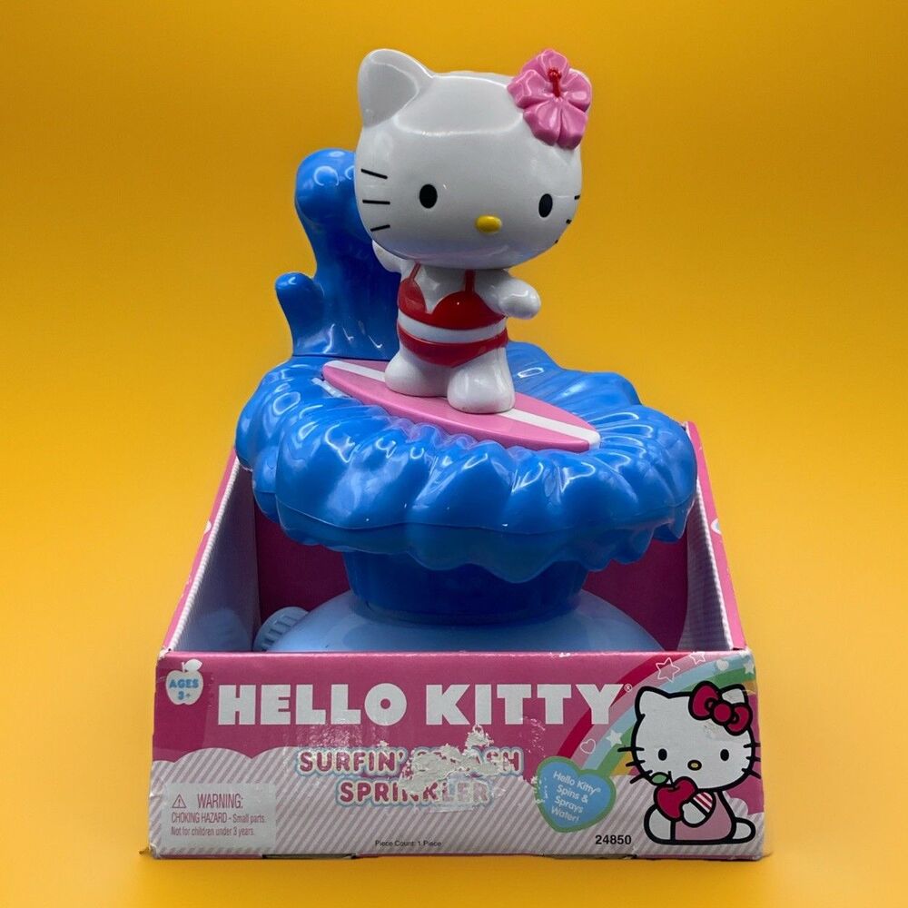 New! Sanrio Hello Kitty 2014 Surfin’ Splash Sprinkler Spins & Sprays Water Toy